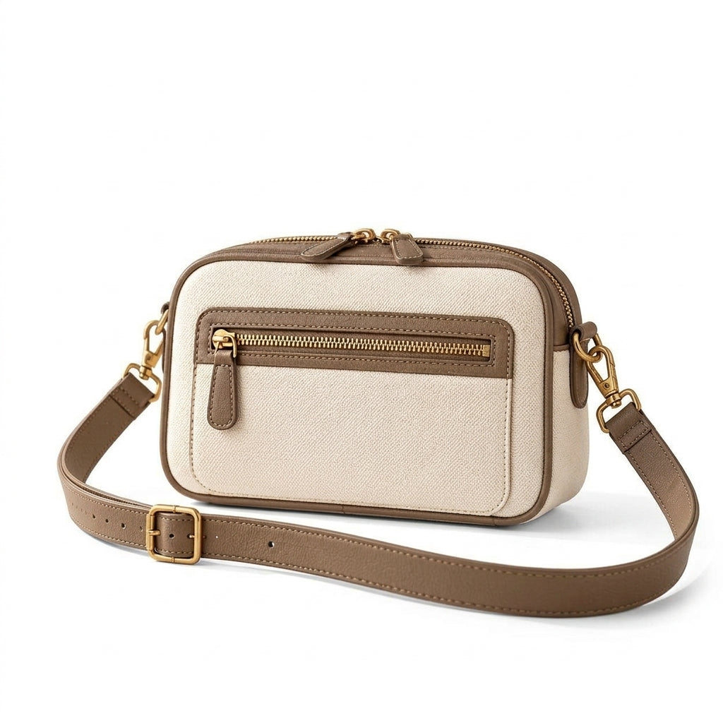 Zip-Front Camera Crossbody Bag